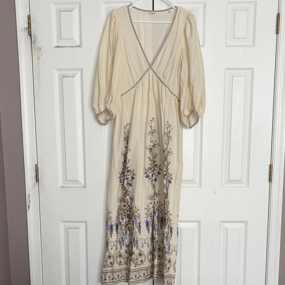 Max Studio Cream and Lavender Floral Dress - Picture 2 of 5